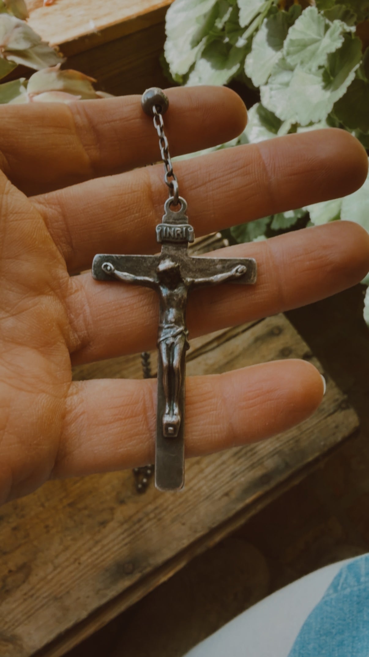 Antique Silver Rosary