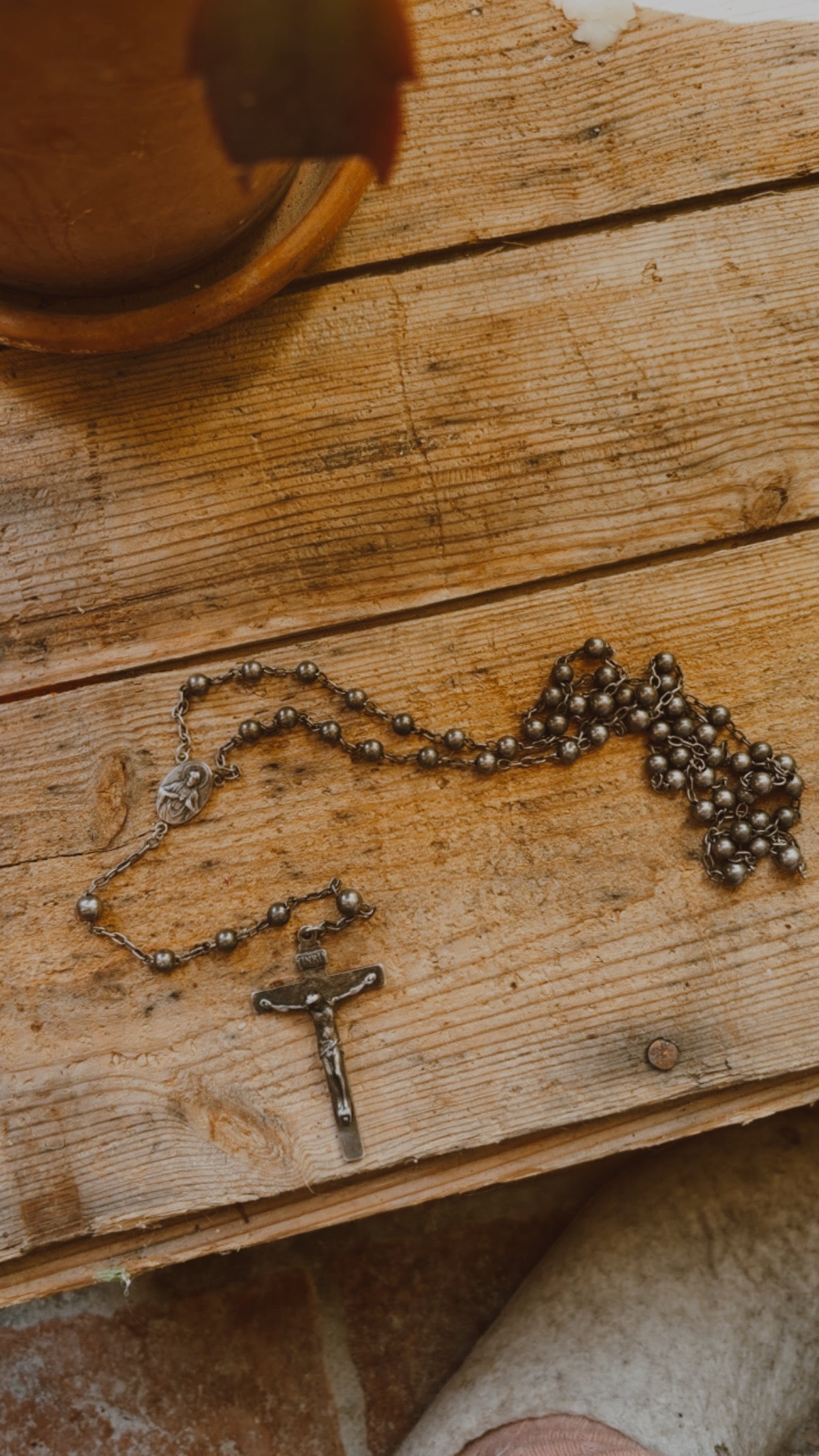 Antique Silver Rosary