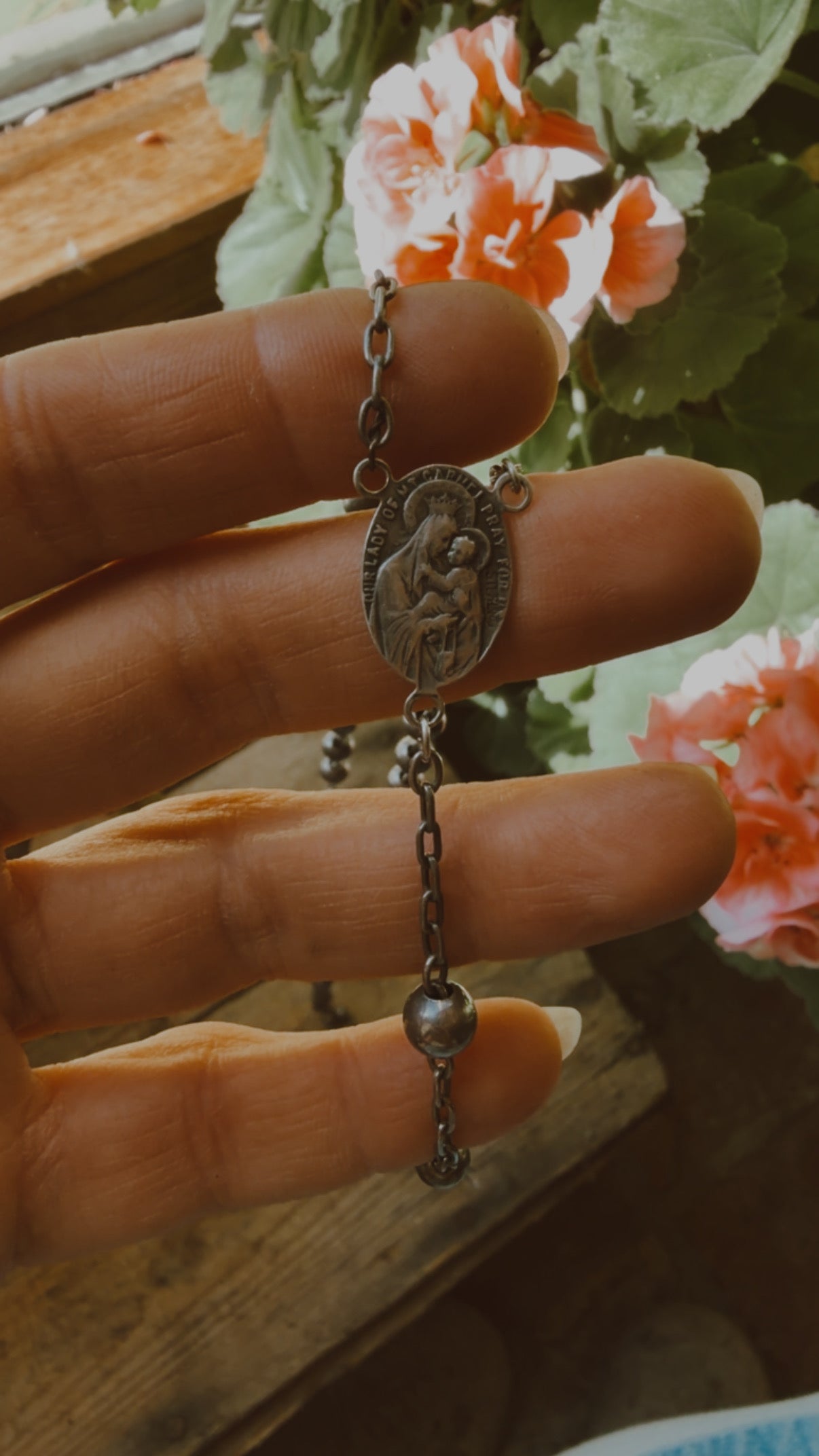 Antique Silver Rosary