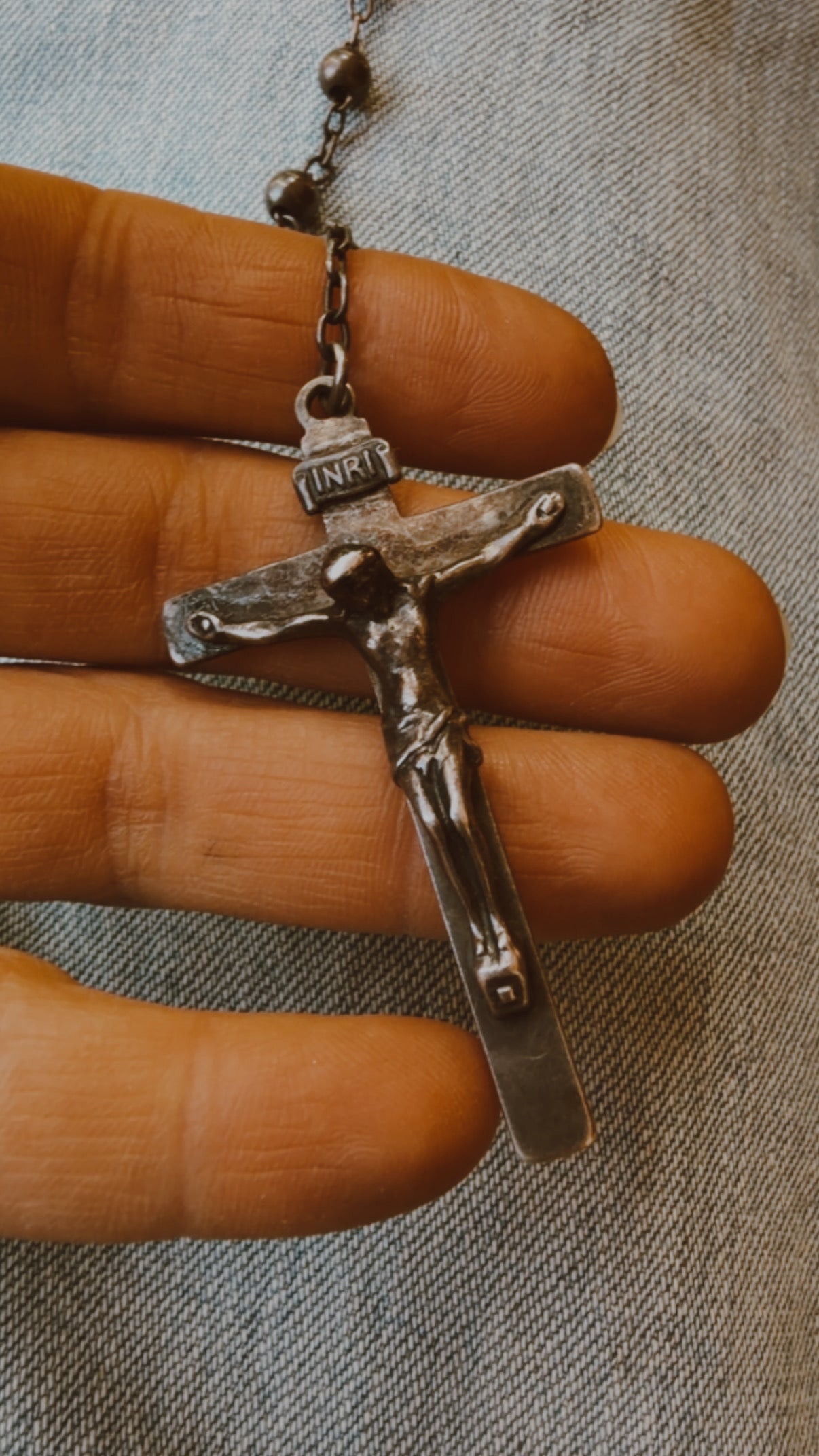Antique Silver Rosary