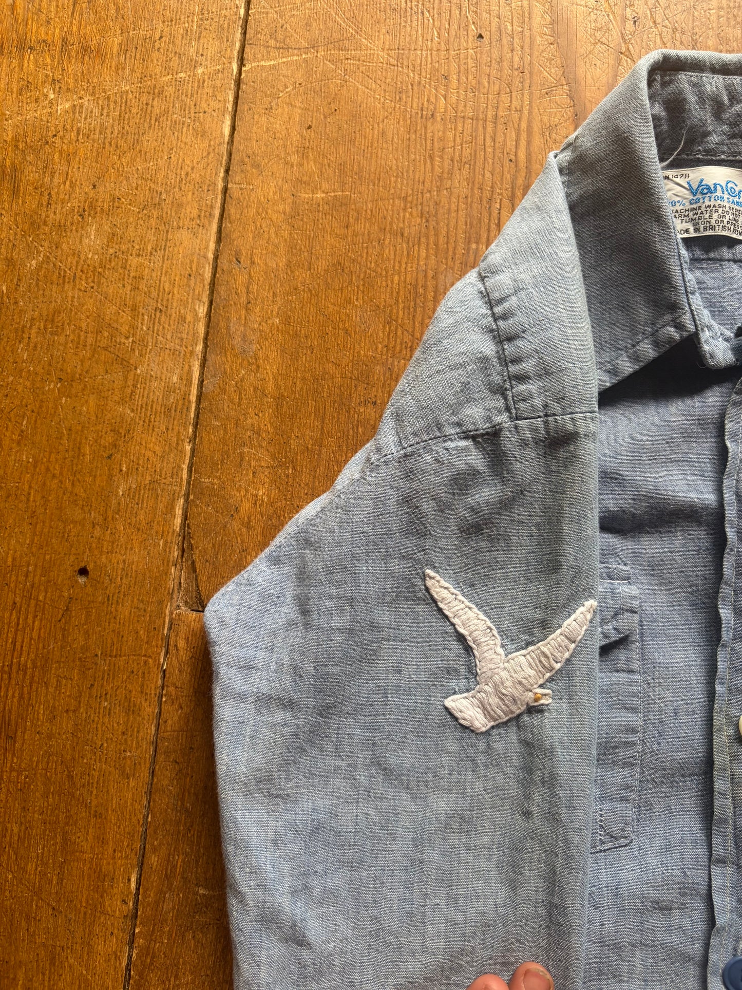 Whimsical Embroidered Chambray