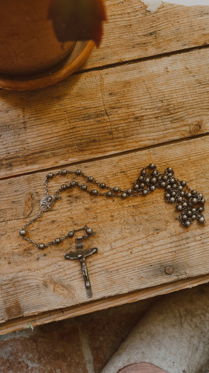 Antique Silver Rosary