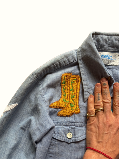 Whimsical Embroidered Chambray