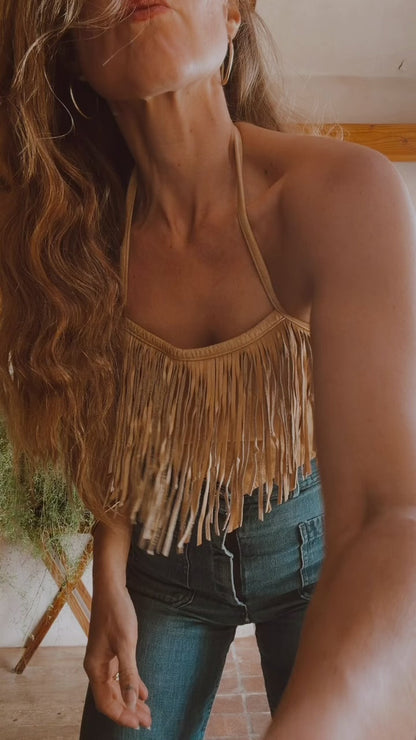 Leather Fringe Halter